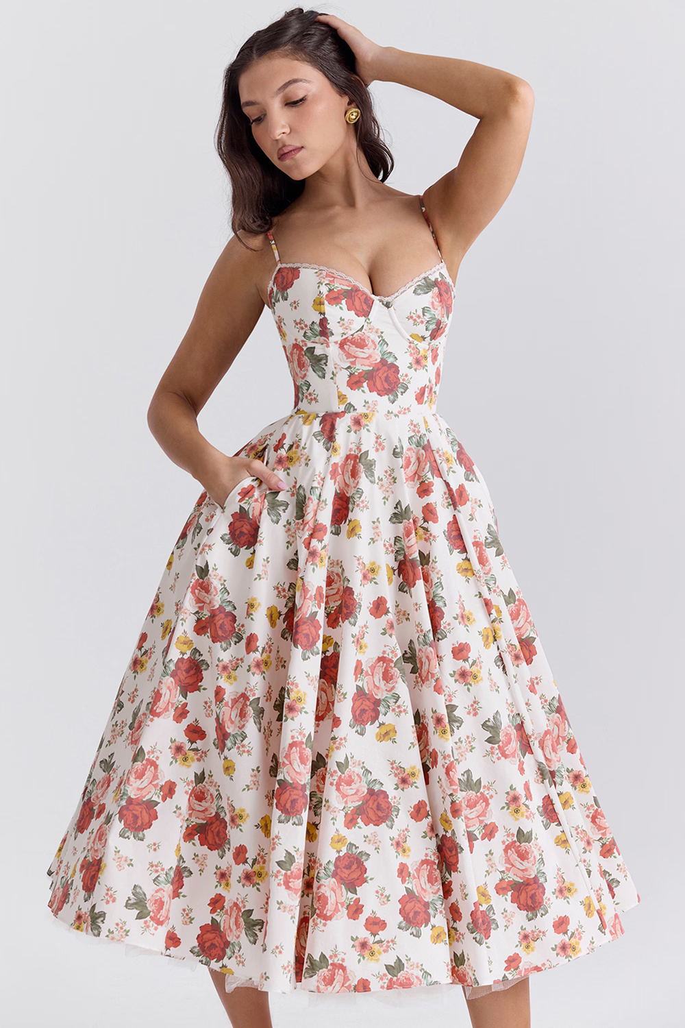 ELIORA | Elegantes Midi-Kleid mit Tüllrock