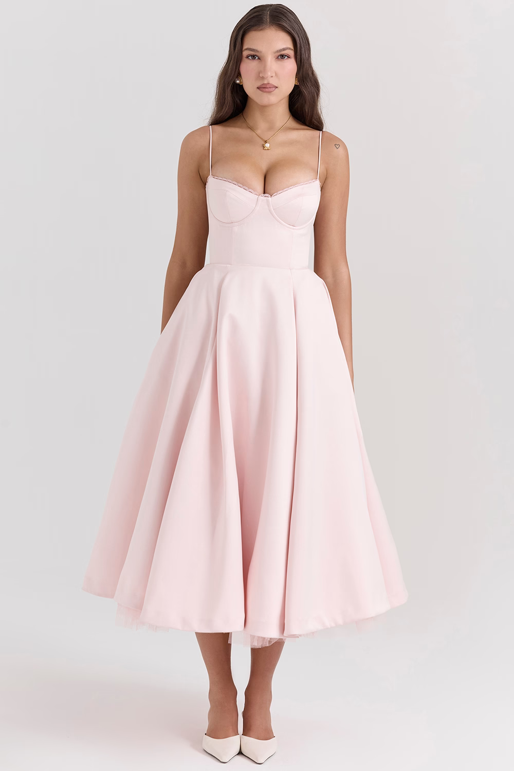 ELIORA | Elegantes Midi-Kleid mit Tüllrock