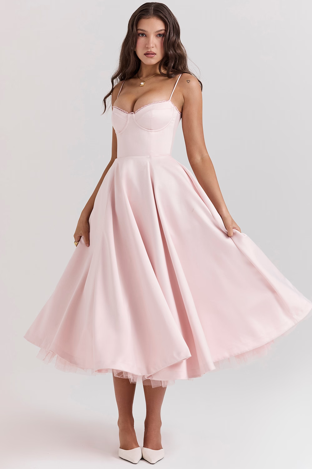 ELIORA | Elegantes Midi-Kleid mit Tüllrock