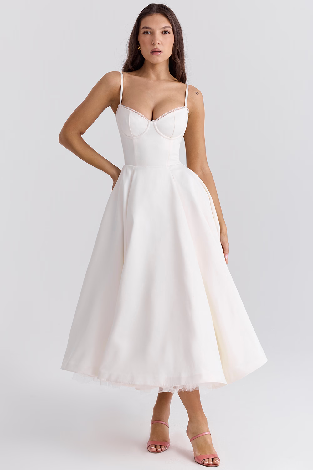 ELIORA | Elegantes Midi-Kleid mit Tüllrock