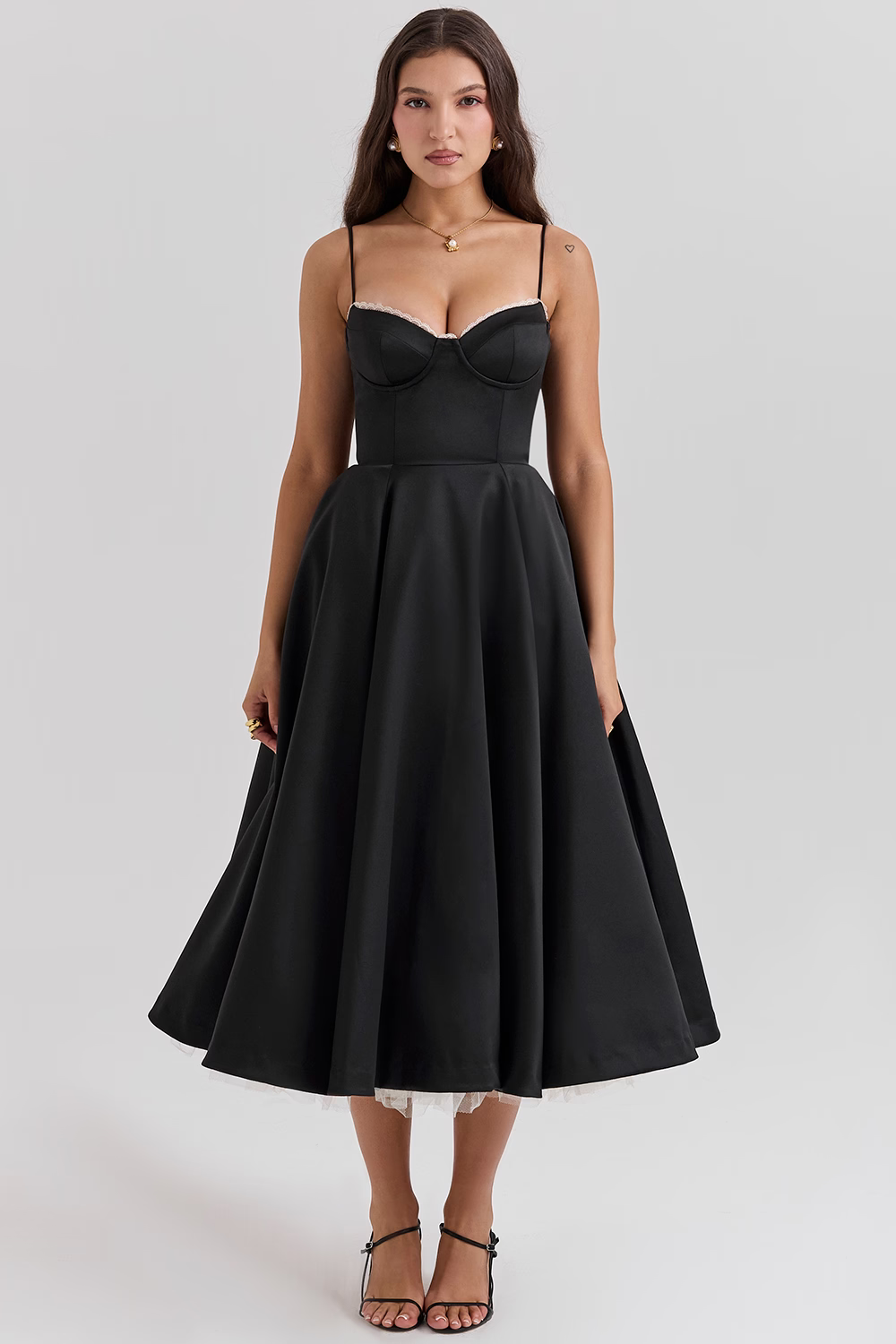 ELIORA | Elegantes Midi-Kleid mit Tüllrock
