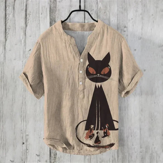 Sommerhemd mit Künstlerischem Druck für Herren | Lässig, Atmungsaktiv & Ausdrucksstark