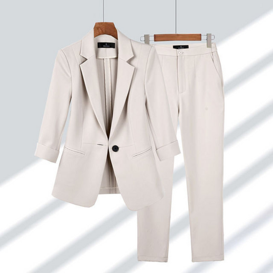 Rosalinda | Damen Zweiteiliges Büro Set mit Blazer & Hose | Formeller Business Look