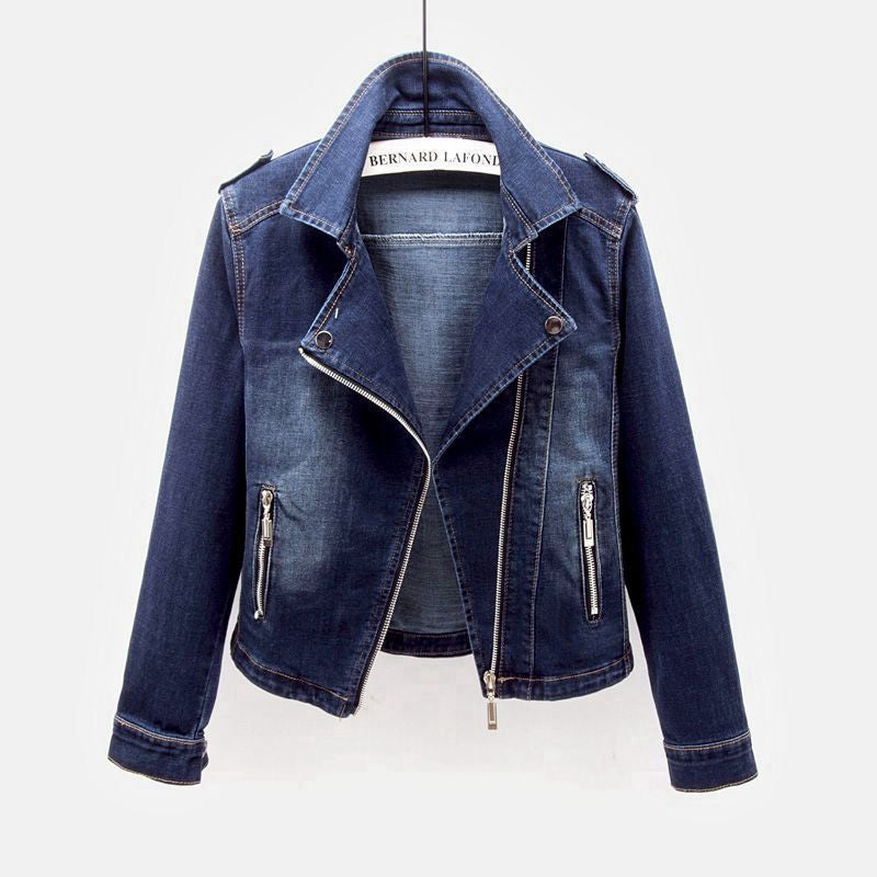Zarelle | Denim Jeansjacke mit asymmetrischem Reißverschluss und markantem Schnitt