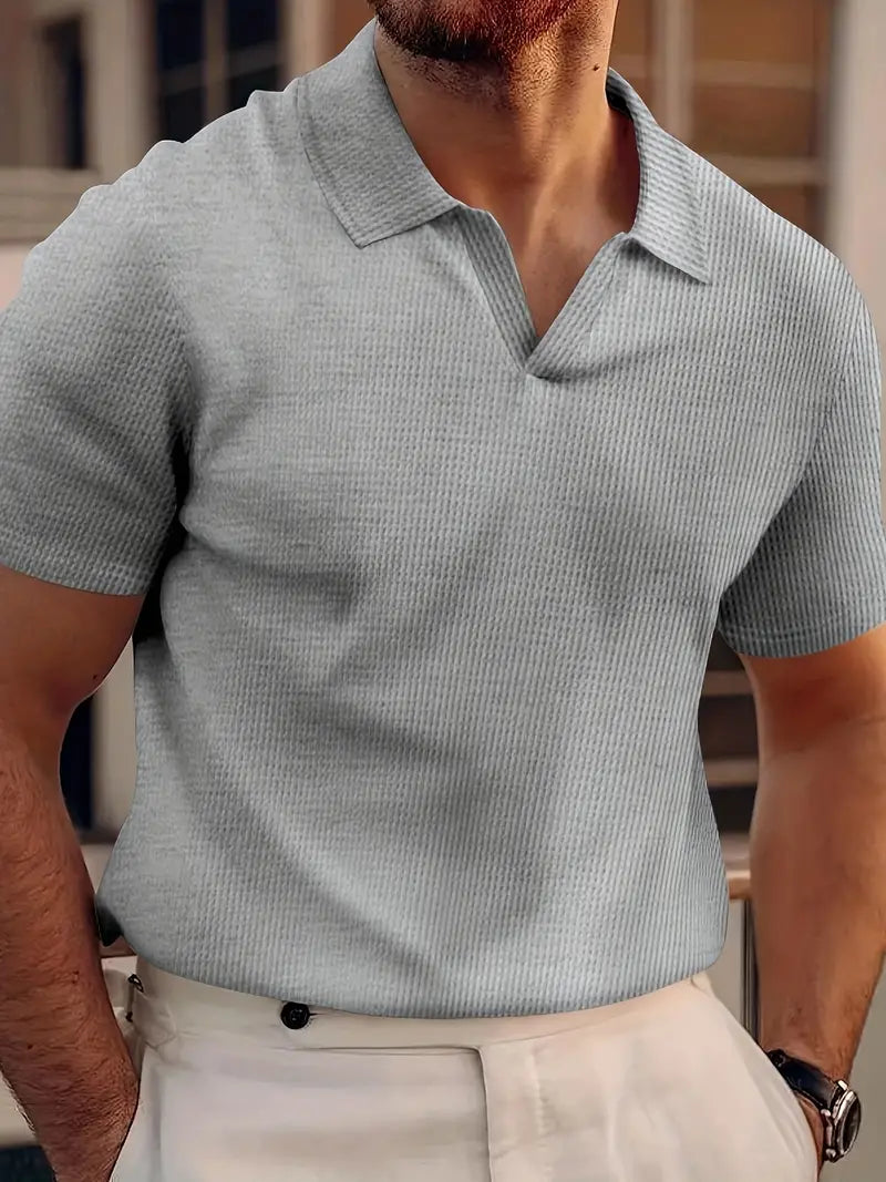 Waffelstruktur Polo für Herren | Modern & Sommerlich