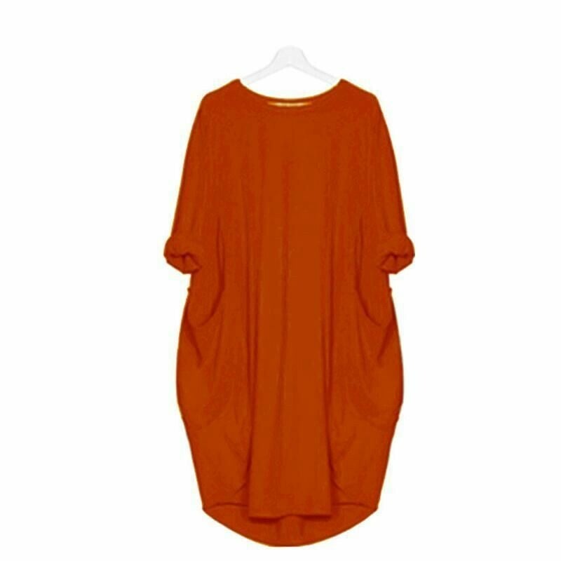 Damen Sommerkleid Mit Lockerer Passform Und Rundhalsausschnitt | Midi