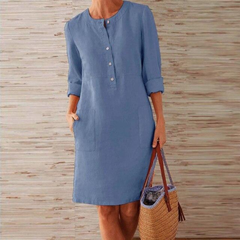 Sommerkleid Mit Rundhalsausschnitt Für Damen | Mini
