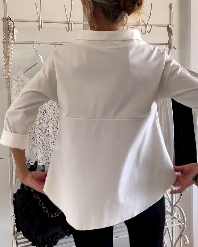 Damen Langarm Elegant Top | Sommer