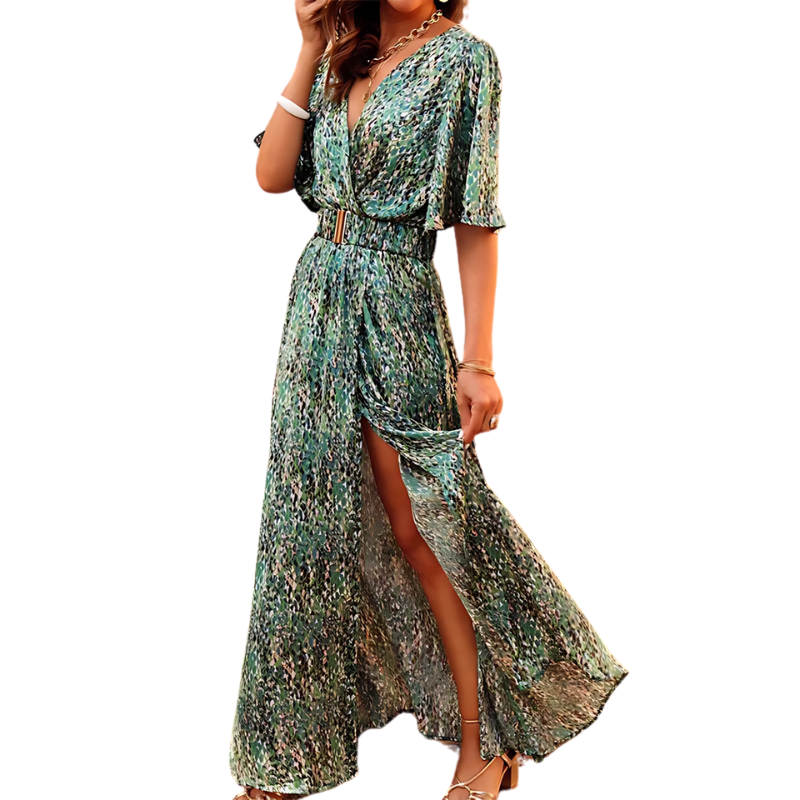 Soléava | Sommer Maxi Kleid mit Wickel und Hohem Schlitz