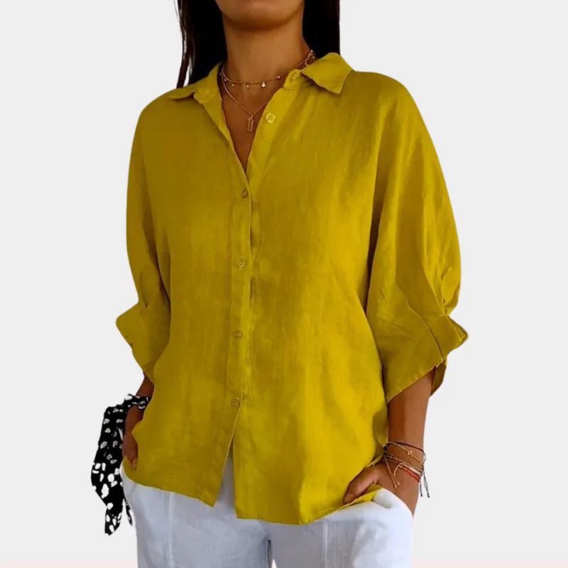 Damen Sommer Button Down Hemd | Langarm
