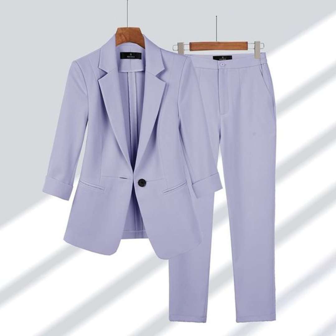 Rosalinda | Damen Zweiteiliges Büro Set mit Blazer & Hose | Formeller Business Look