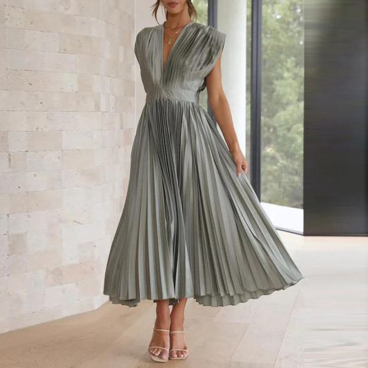 Arya | Damen Abendkleid mit V-Ausschnitt | Midi & Elegant