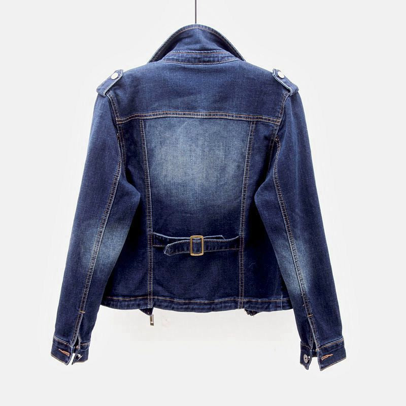 Zarelle | Denim Jeansjacke mit asymmetrischem Reißverschluss und markantem Schnitt