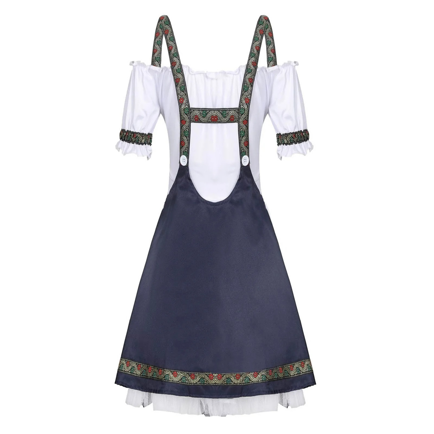 Damen Dunkelblau Mini Oktoberfest Dirndl Kleid