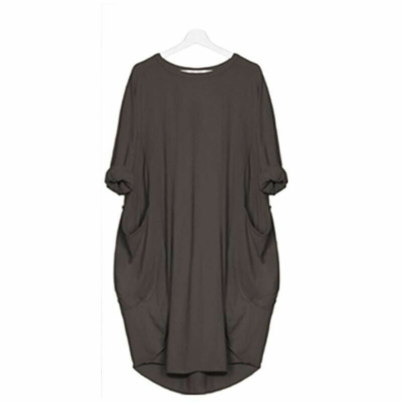 Damen Sommerkleid Mit Lockerer Passform Und Rundhalsausschnitt | Midi