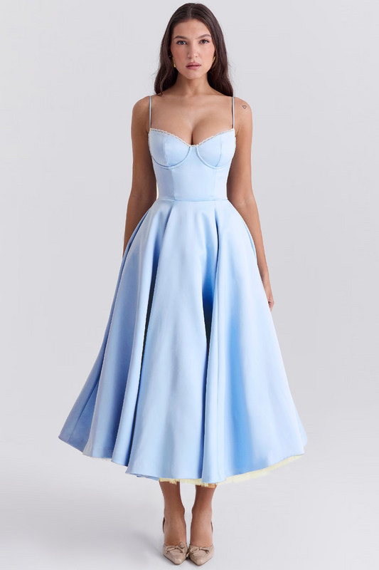 ELIORA | Elegantes Midi-Kleid mit Tüllrock