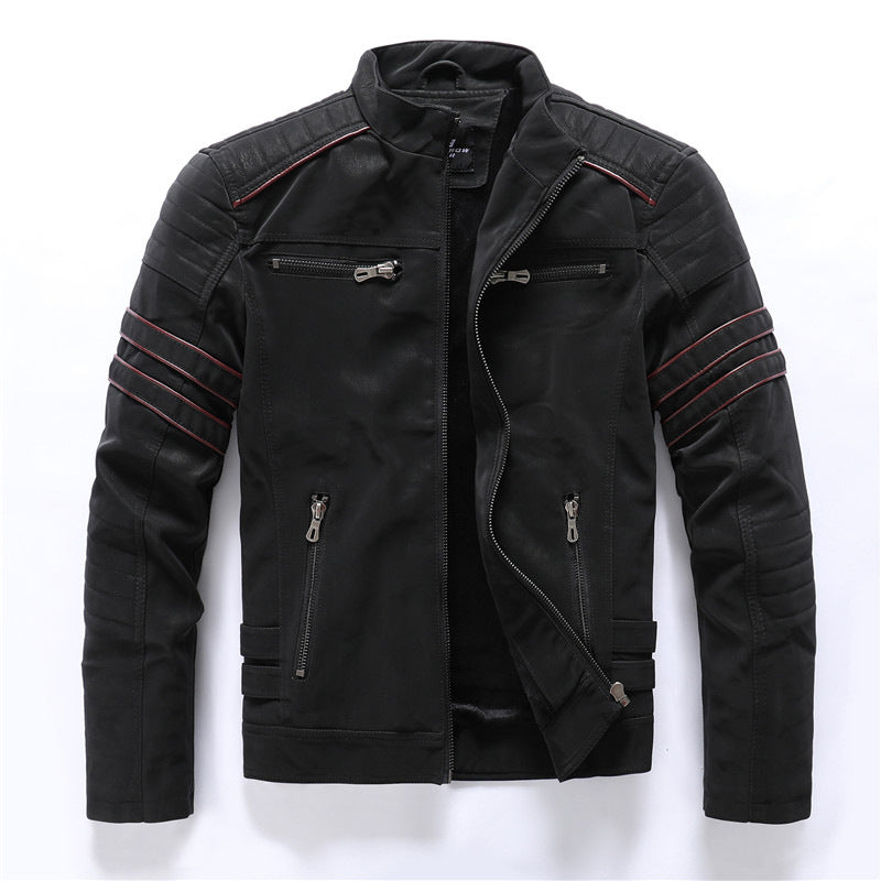 Premium Bikerjacke Für Herren | Reißverschluss & Wetterfestes Design