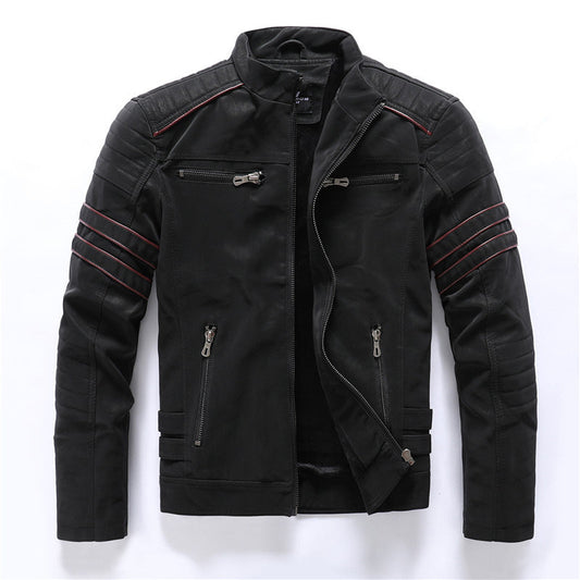 Premium Bikerjacke Für Herren | Reißverschluss & Wetterfestes Design