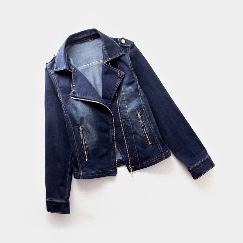Zarelle | Denim Jeansjacke mit asymmetrischem Reißverschluss und markantem Schnitt