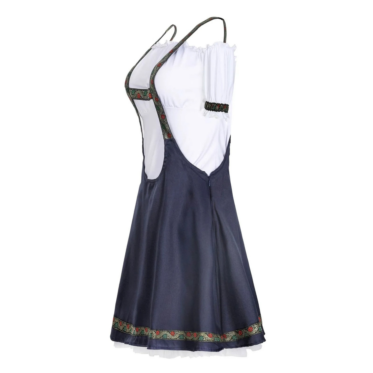 Damen Dunkelblau Mini Oktoberfest Dirndl Kleid