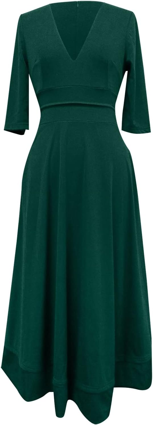 Elegantes Midi Abendkleid für Damen mit Ärmeln | Festlich & Figurbetont