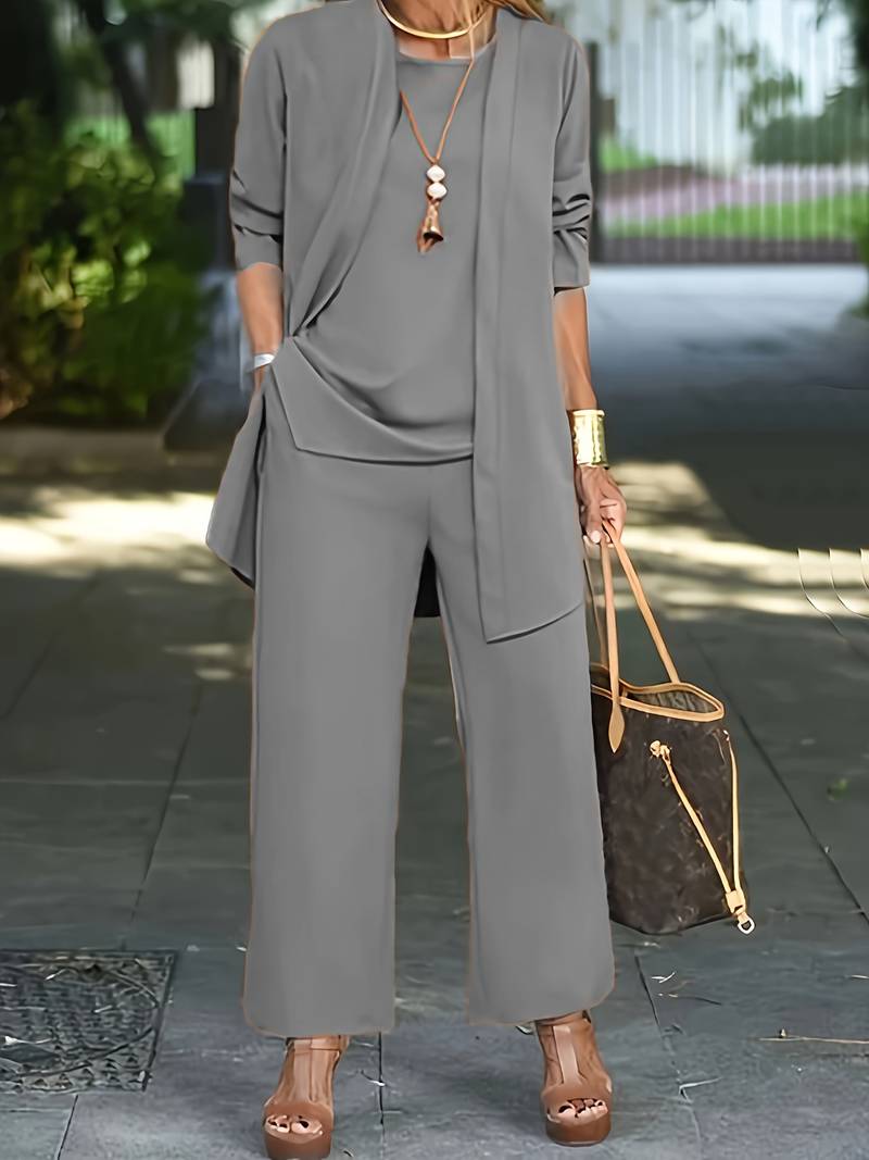 Damen Elegantes Zweiteiliges Set | Lässiger & Zeitloser Look