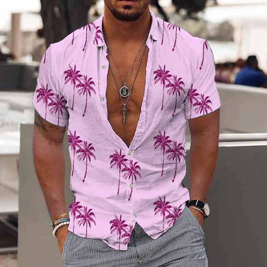 Herren Sommerhemd mit Hawaii-Print – Lässig, farbenfroh & perfekt für warme Tage