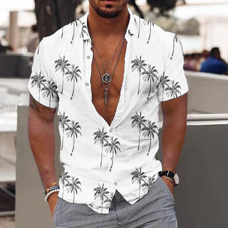 Herren Sommerhemd mit Hawaii-Print – Lässig, farbenfroh & perfekt für warme Tage