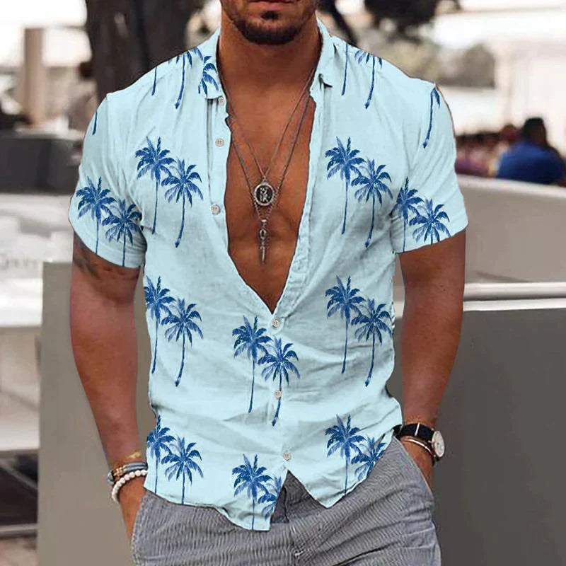 Herren Sommerhemd mit Hawaii-Print – Lässig, farbenfroh & perfekt für warme Tage