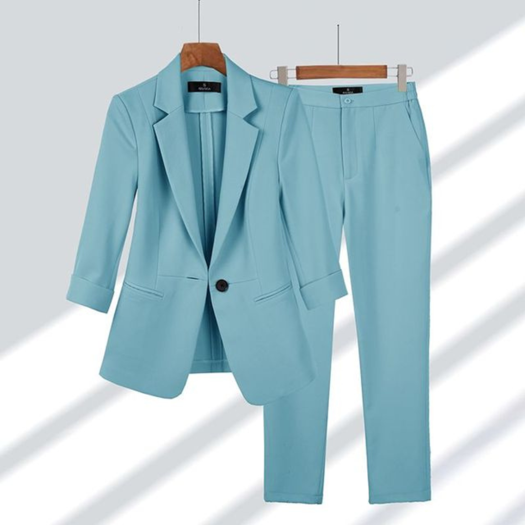 Rosalinda | Damen Zweiteiliges Büro Set mit Blazer & Hose | Formeller Business Look