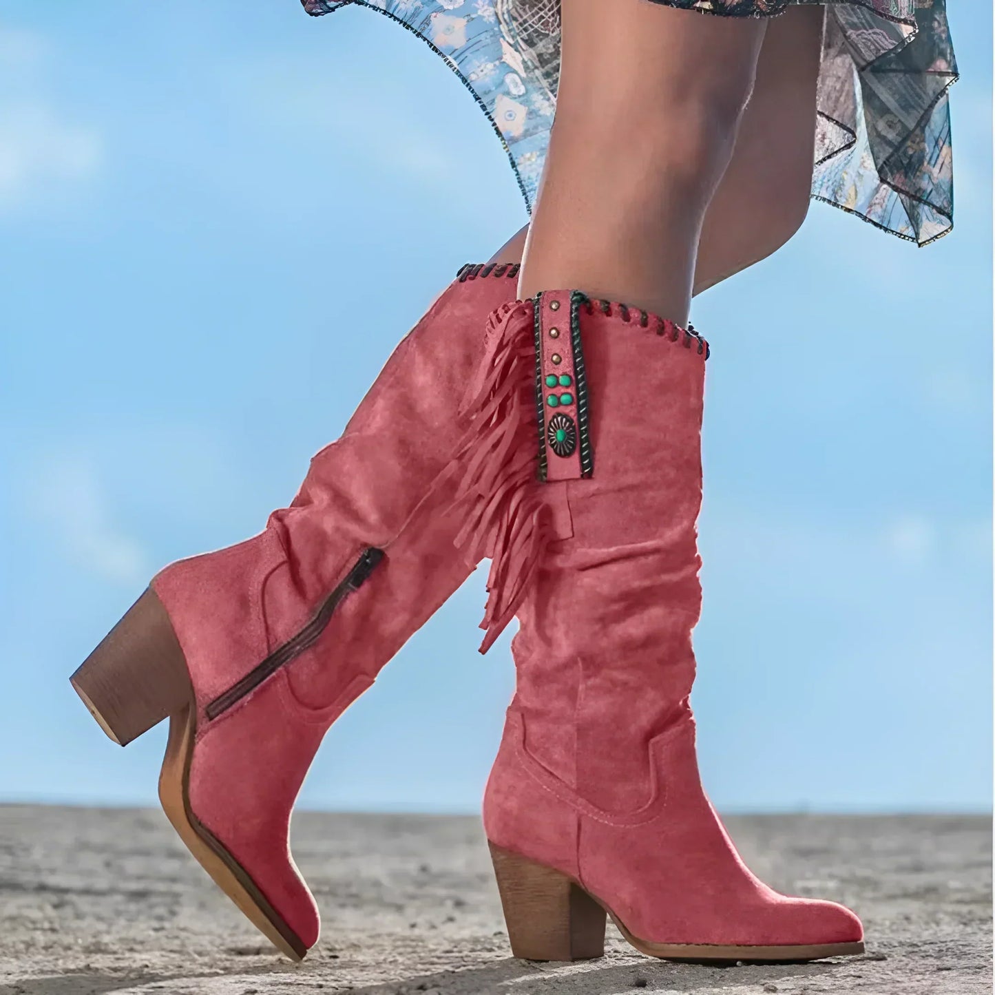 ZARENA | Leder Cowboystiefel für Damen