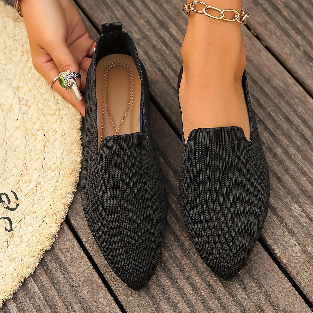 Sorella | Strick Flache Loafers für Damen