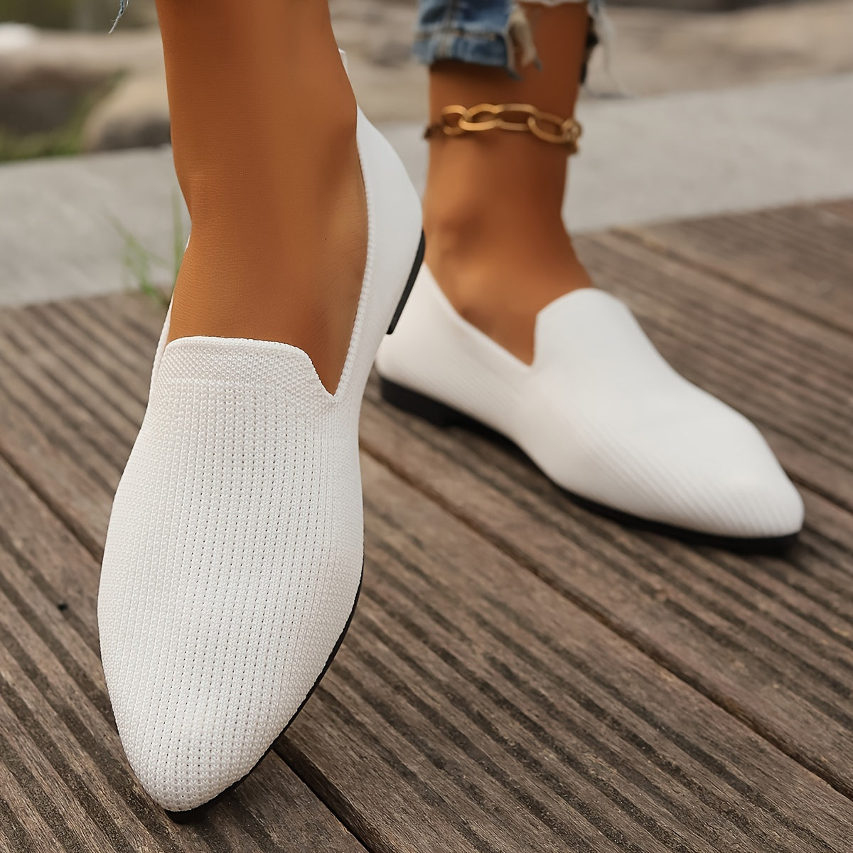 Sorella | Strick Flache Loafers für Damen