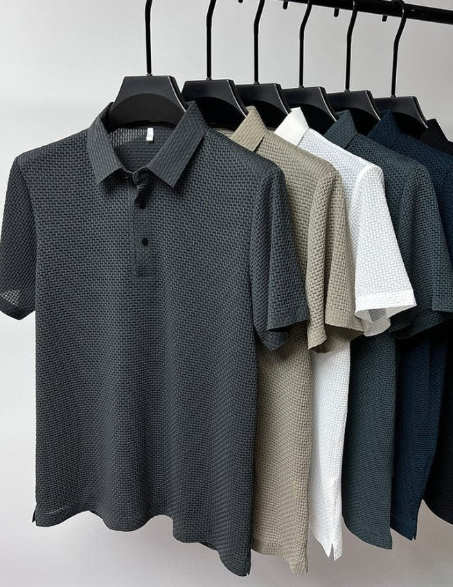 Strukturiertes Kurzarm-Poloshirt für Herren – Lässig, stilvoll und sommerlich modern