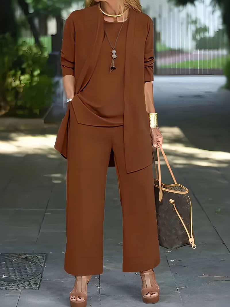 Damen Elegantes Zweiteiliges Set | Lässiger & Zeitloser Look