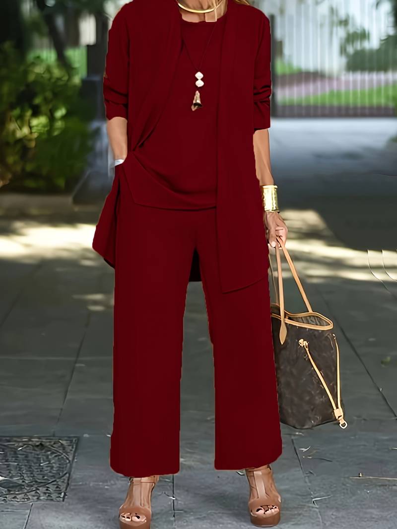 Damen Elegantes Zweiteiliges Set | Lässiger & Zeitloser Look
