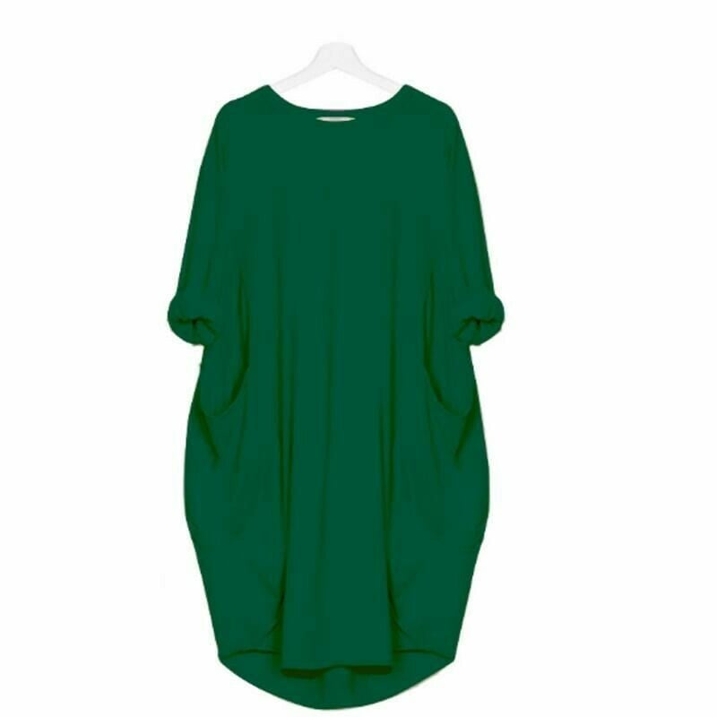 Damen Sommerkleid Mit Lockerer Passform Und Rundhalsausschnitt | Midi