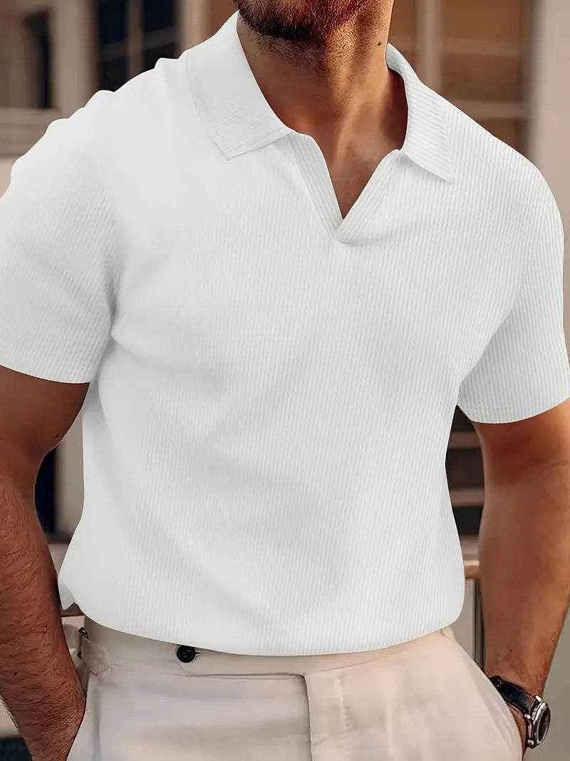 Waffelstruktur Polo für Herren | Modern & Sommerlich