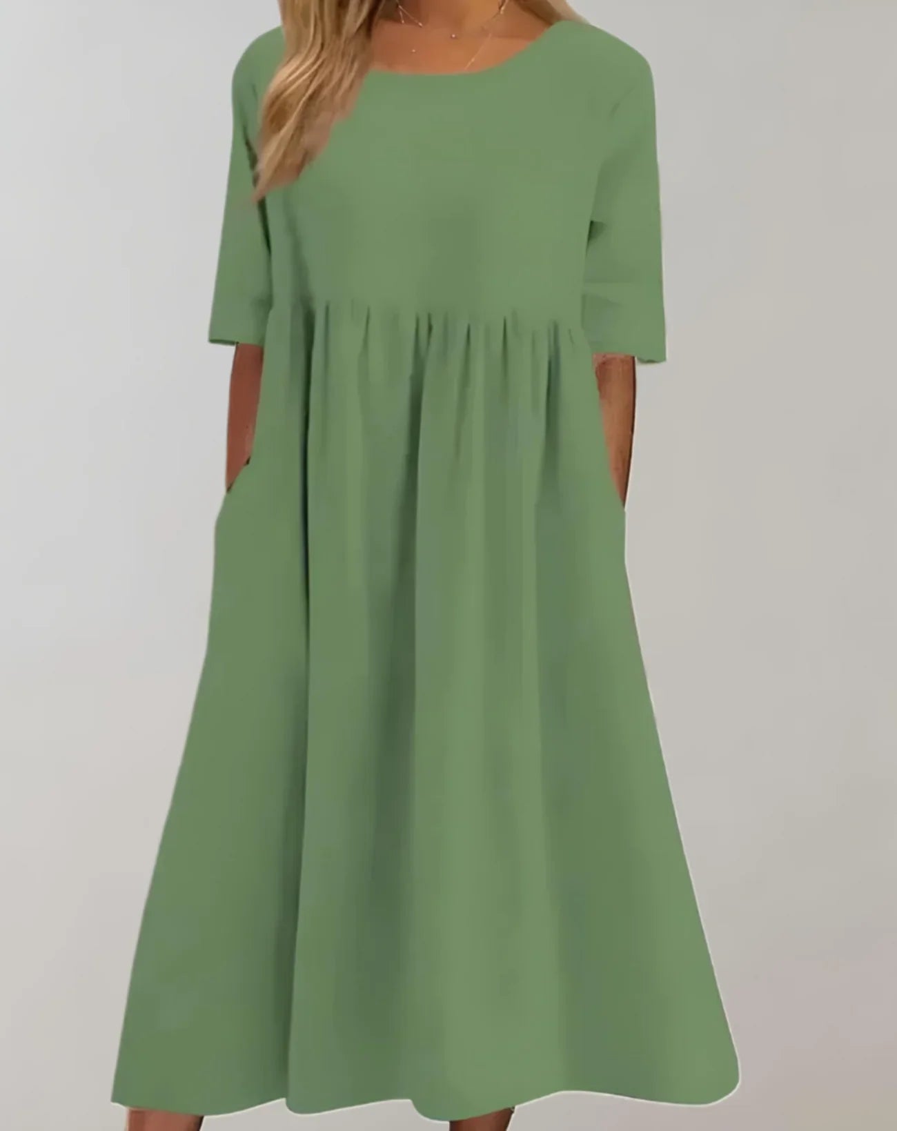 Nalira | Locker sitzendes Baumwollkleid mit Taillenraffung