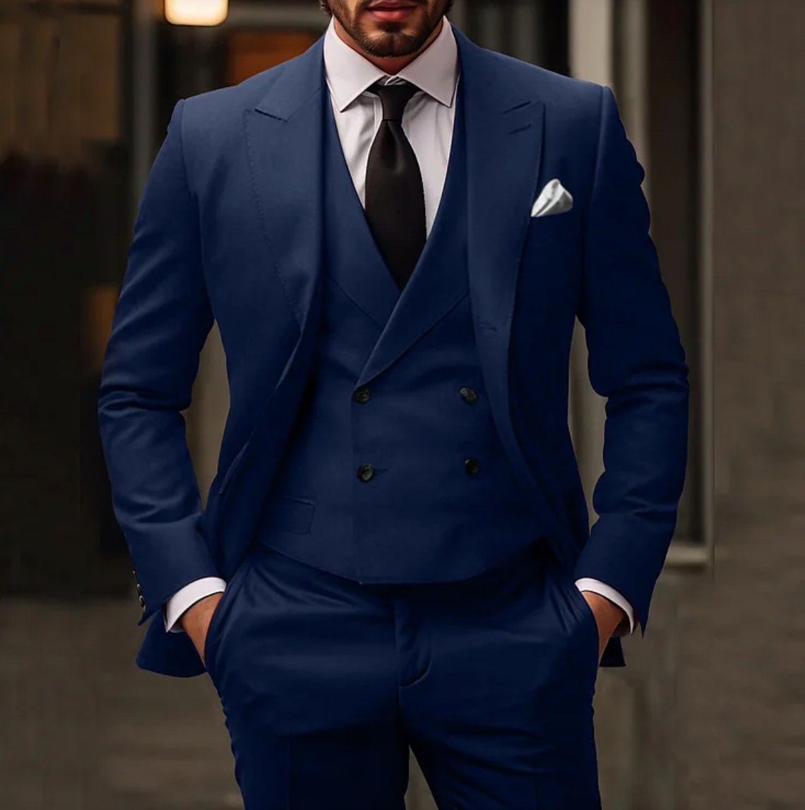 SEBASTIEN | 3-teilig Slim-Fit Herrenanzug Blazer Weste Hose