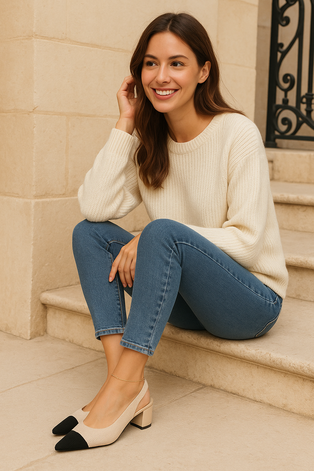 Elaria | Slingback-Absätze mit spitzer Zehe und Blockabsatz