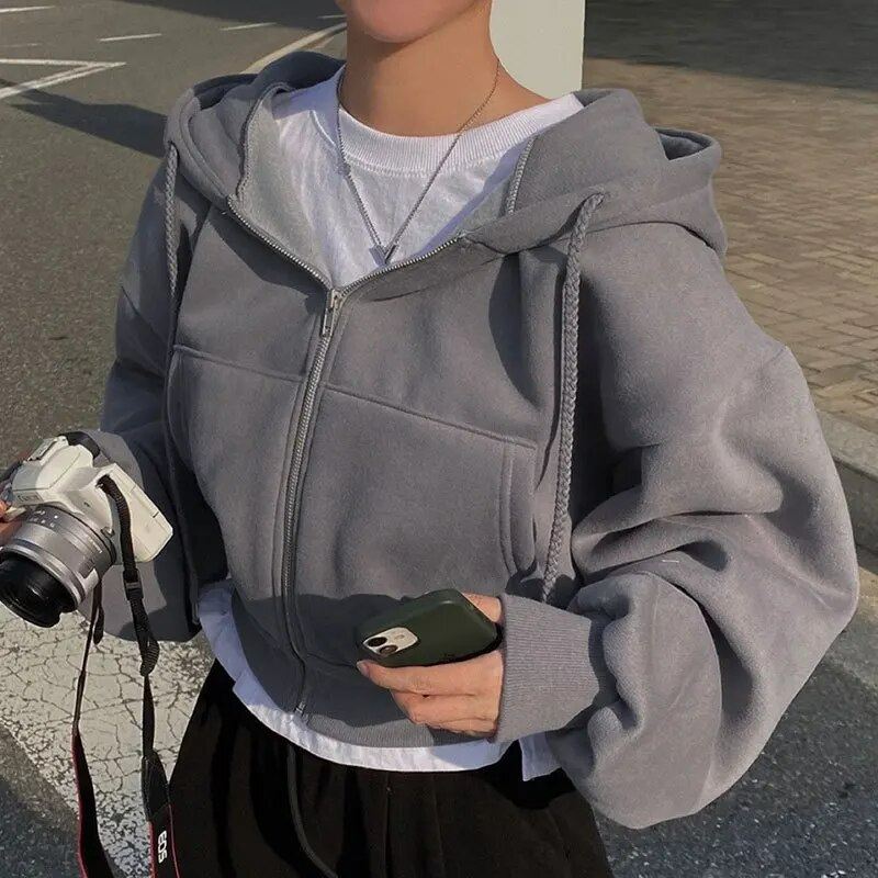 Mylah | Damen Übergroße Kapuze Kurz Jacke | Warme