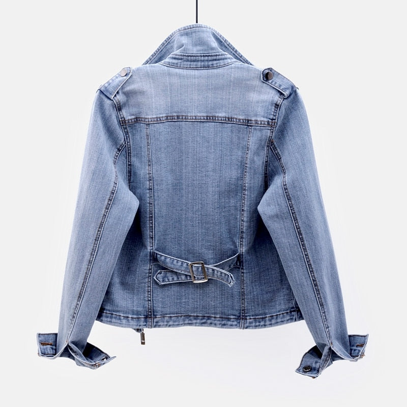 Zarelle | Denim Jeansjacke mit asymmetrischem Reißverschluss und markantem Schnitt