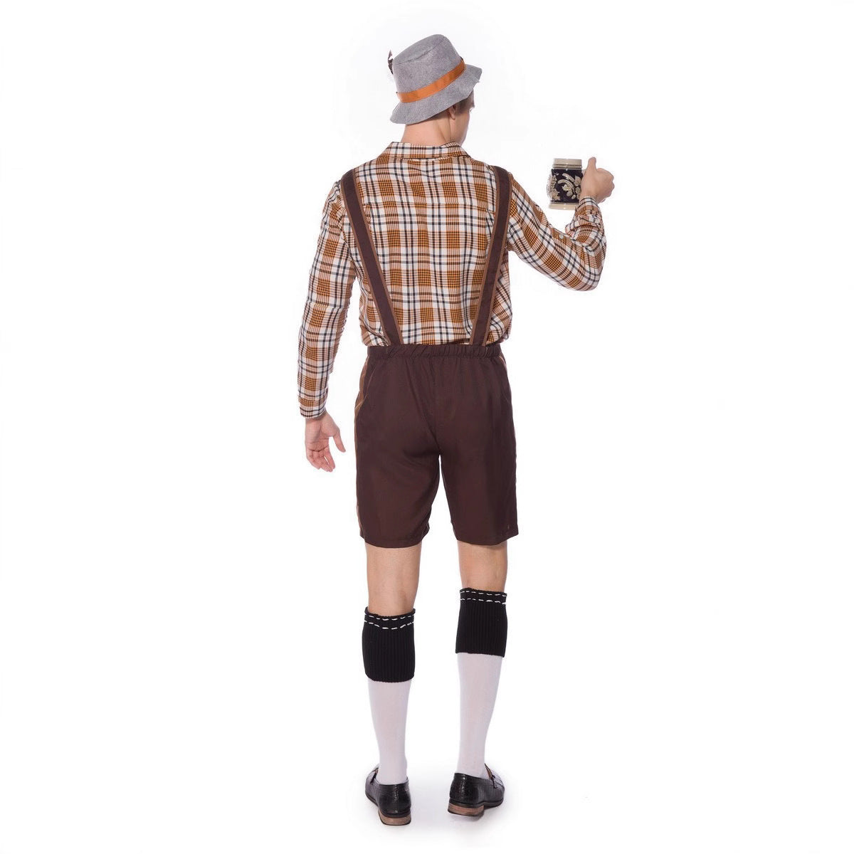 Damen Trachten-Latzhose mit kariertem Oberteil & Stickerei – Oktoberfest Outfit