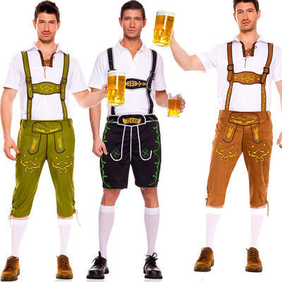 Herren Lederhosen mit Stickerei – Traditionelle Trachtenhose für Oktoberfest & Volksfeste