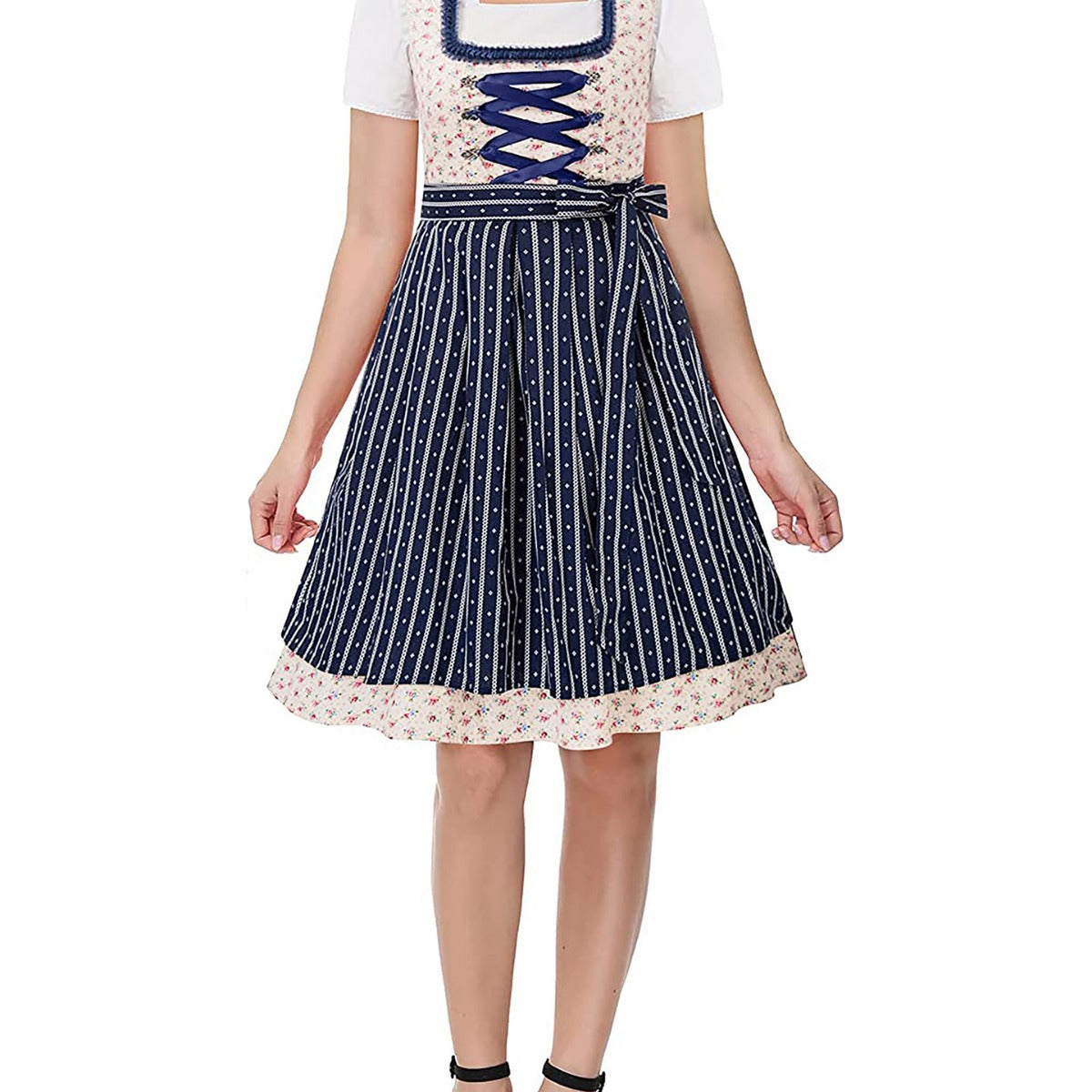Damen Elegante Midi Oktoberfest Dirndl Kleid
