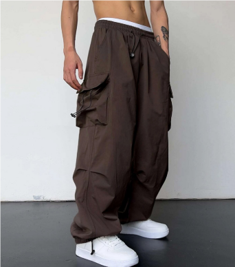 Baggy Hose mit weitem Bein und Multi-Taschen – Streetstyle für Herren mit Funktion