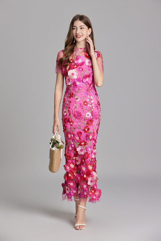 Elegantes Ärmelloses Besticktes Damenkleid | Maxi
