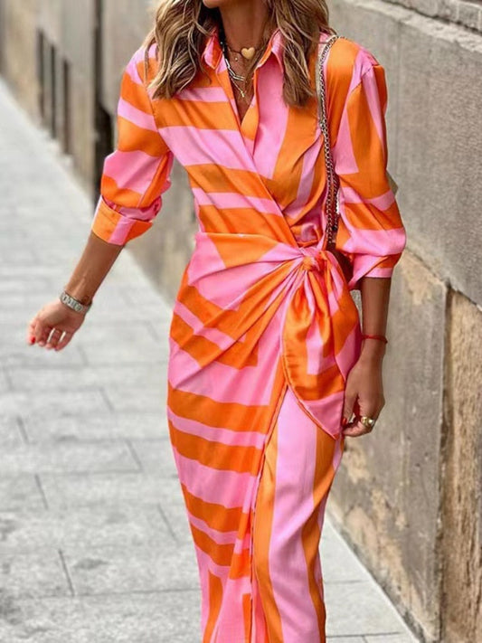 Noémie | Sommer Wickelkleid mit Kragen