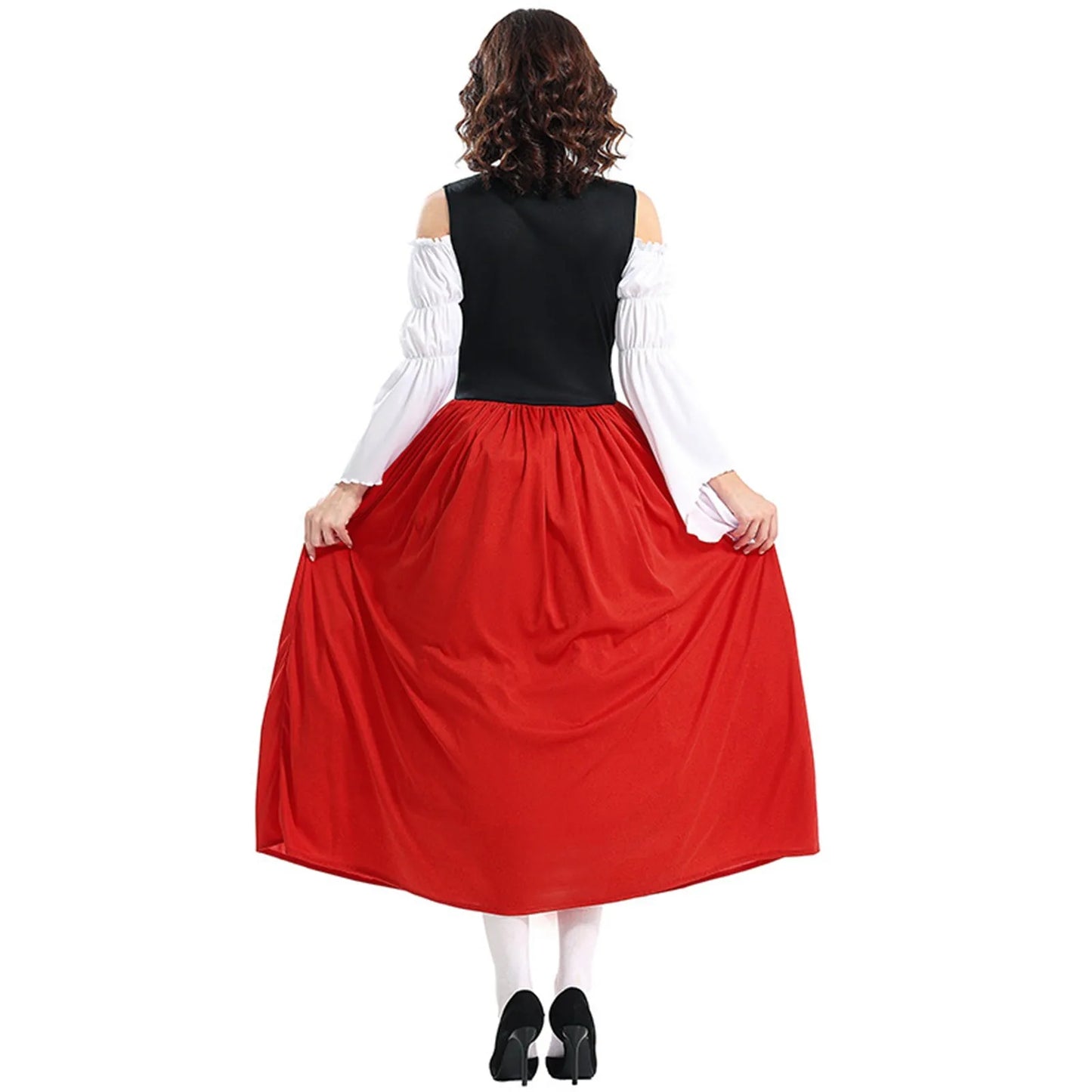 Damen Dirndlkleid Lang – Elegantes Oktoberfest Outfit mit Off-Shoulder Design